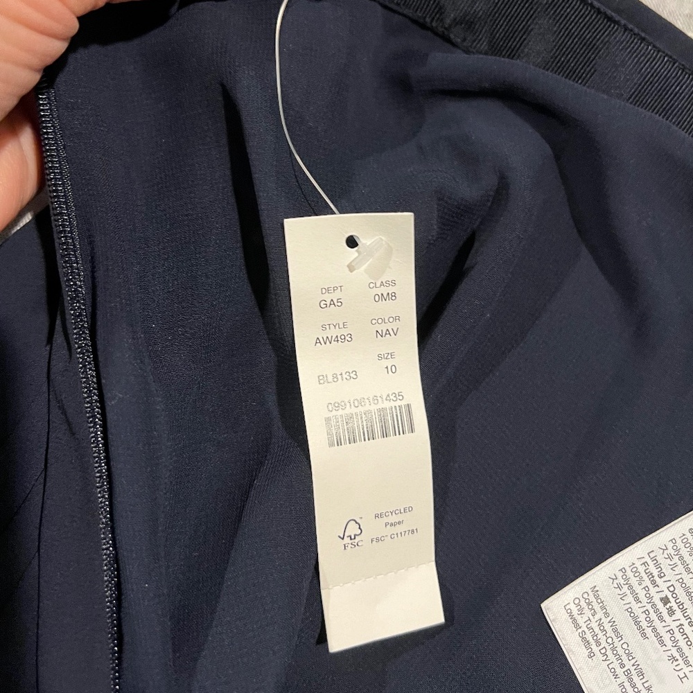 J. Crew - Gwyneth Pleated Slip Skirt - Size 10 - Navy NWT - Picture 3 of 3